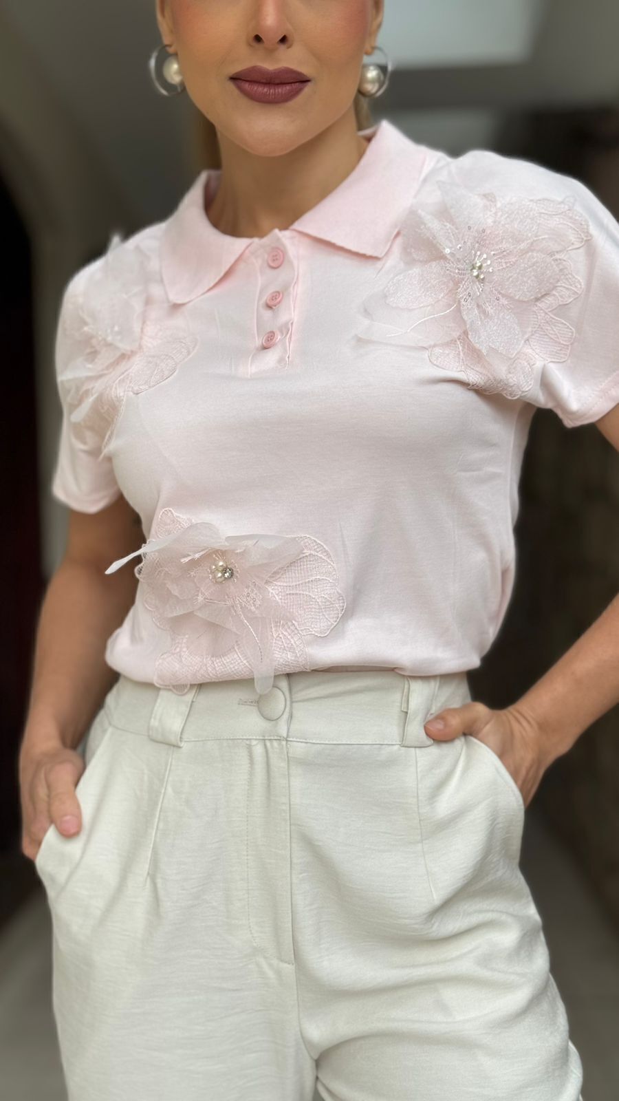 Blusa Polo Flower - Use By Me
