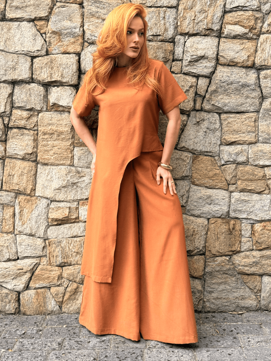 Conjunto Assimétrico Feminino com Calça Ítala - Use By Me