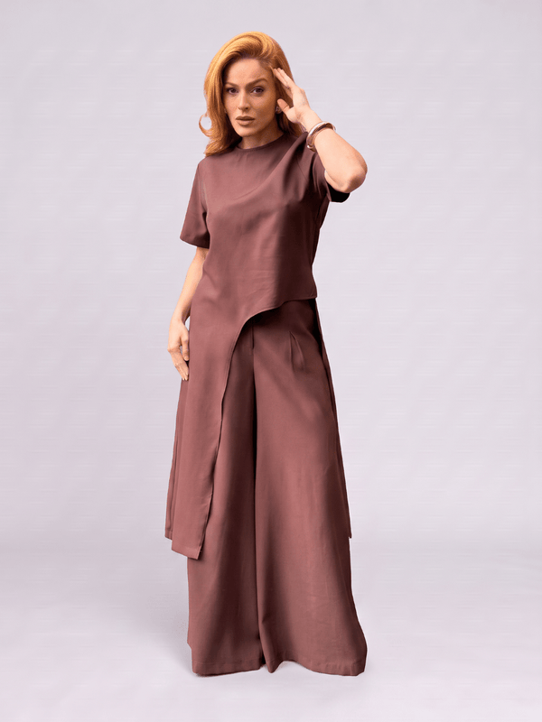Conjunto Assimétrico Feminino com Calça Ítala