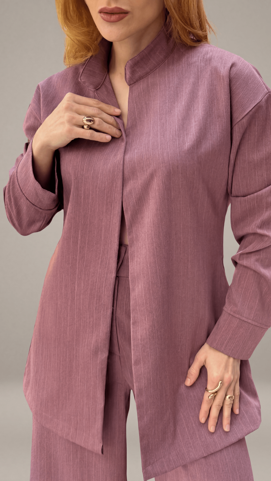 Conjunto de Alfaiataria Feminino Kimono Risca de Giz 3 em 1 - Use By Me