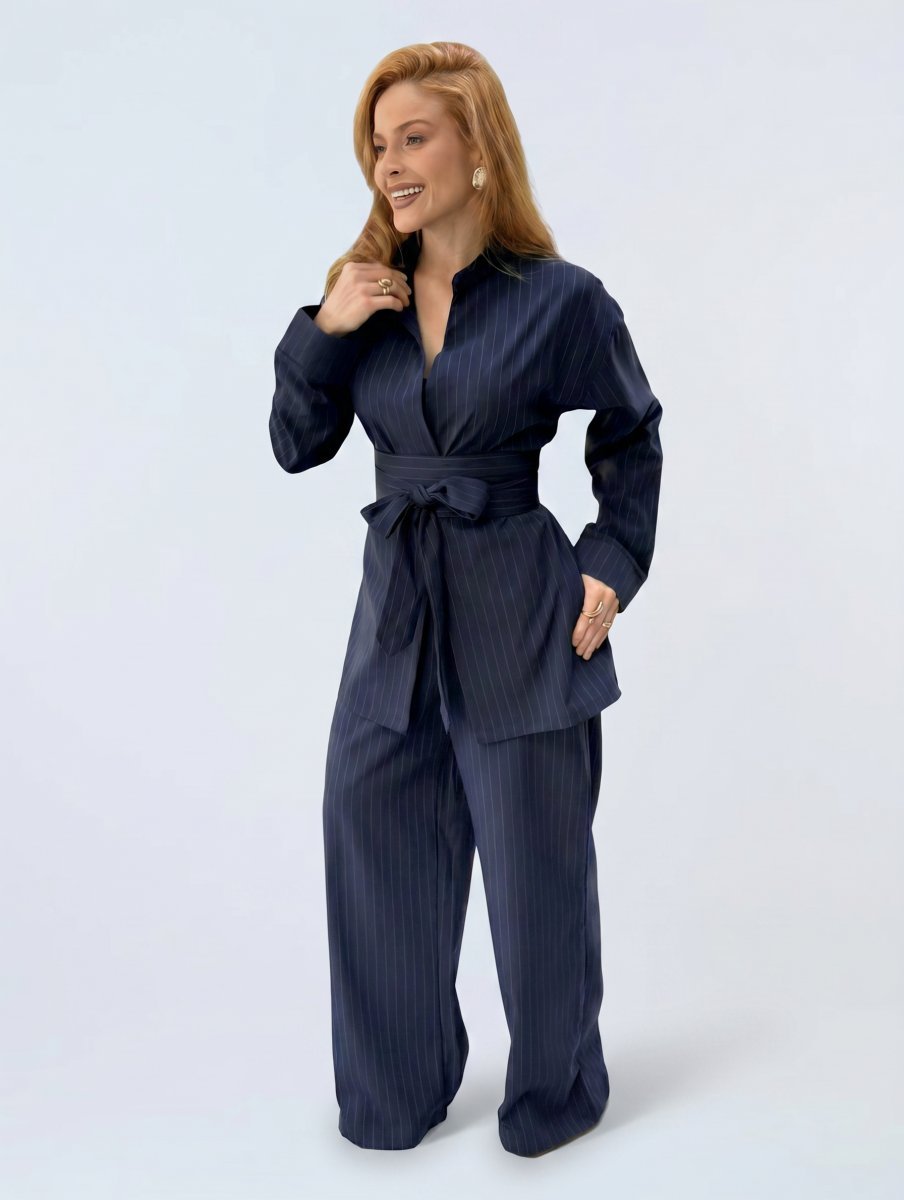 Conjunto de Alfaiataria Feminino Kimono Risca de Giz 3 em 1 - Use By Me