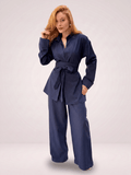 Conjunto de Alfaiataria Feminino Kimono Risca de Giz 3 em 1 - Use By Me