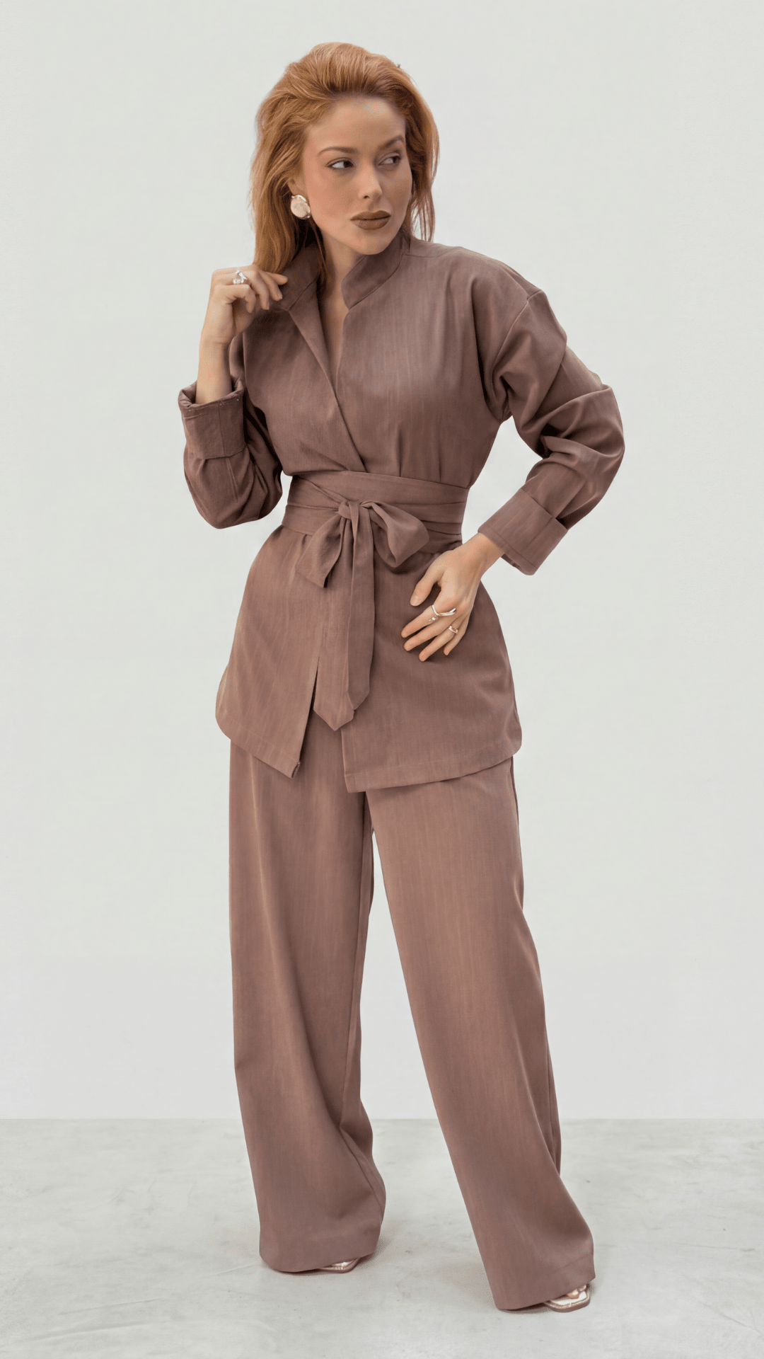 Conjunto de Alfaiataria Feminino Kimono Risca de Giz 3 em 1 - Use By Me