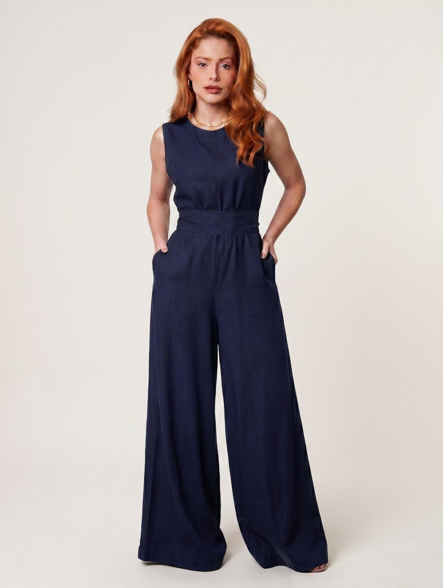 Macacão Pantalona Feminino Bella em Alfaiataria - Use By Me