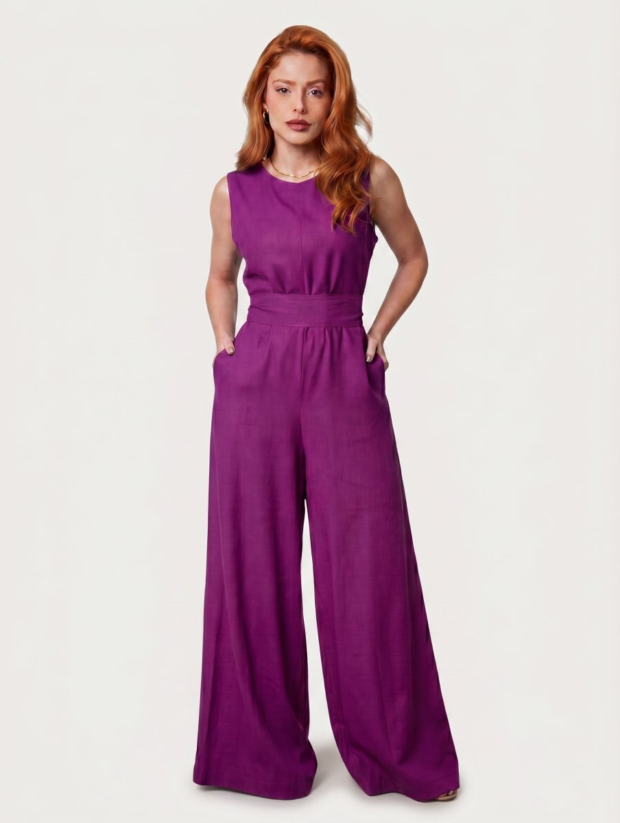 Macacão Pantalona Feminino Bella em Alfaiataria - Use By Me