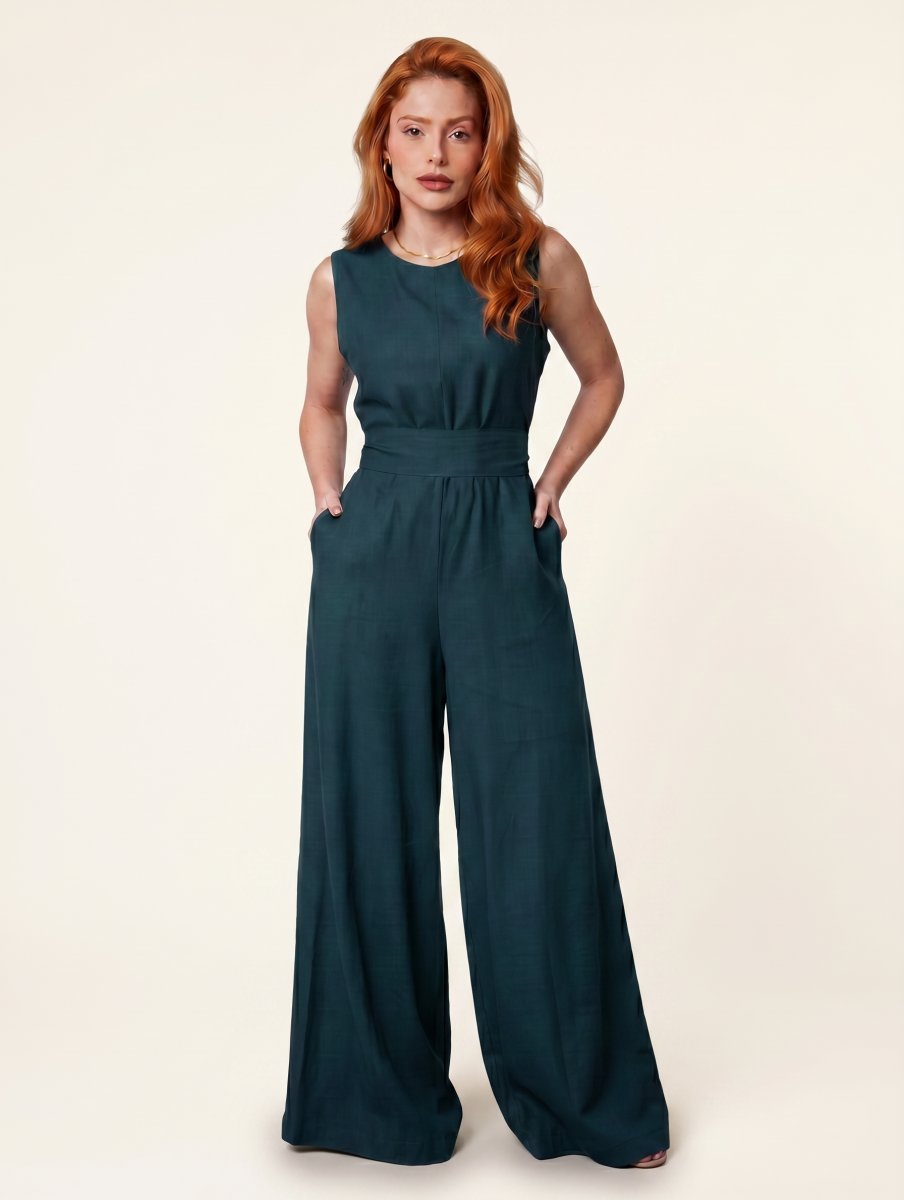 Macacão Pantalona Feminino Bella em Alfaiataria - Use By Me