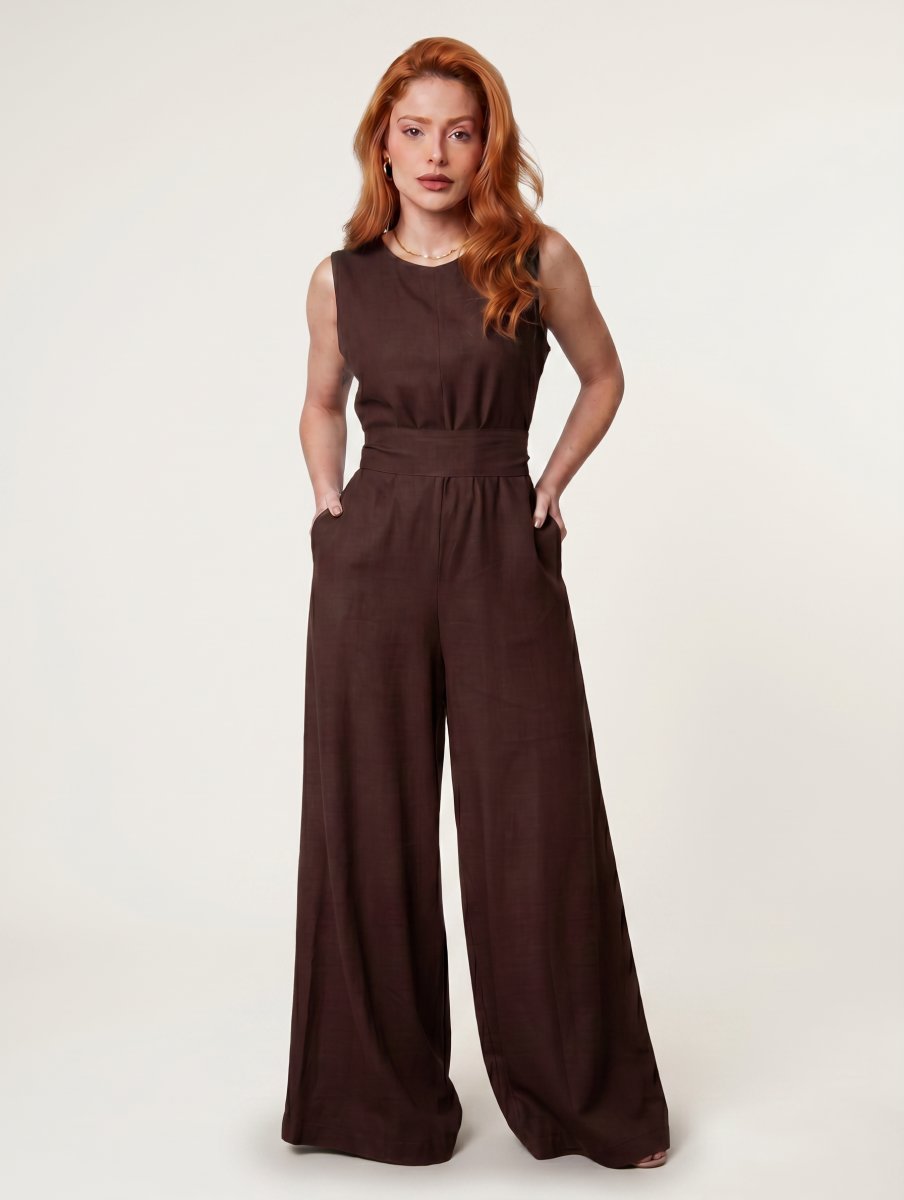 Macacão Pantalona Feminino Bella em Alfaiataria - Use By Me