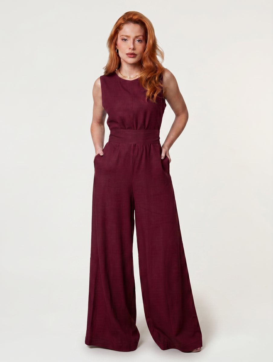 Macacão Pantalona Feminino Bella em Alfaiataria - Use By Me