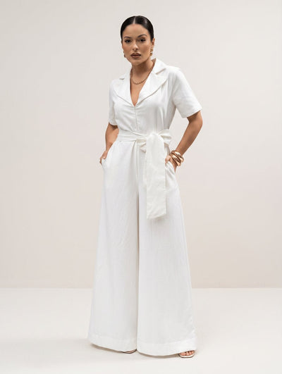 Macacão Pantalona Feminino de Algodão Bia