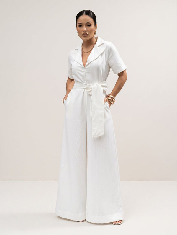 Macacão Pantalona Feminino de Algodão Bia